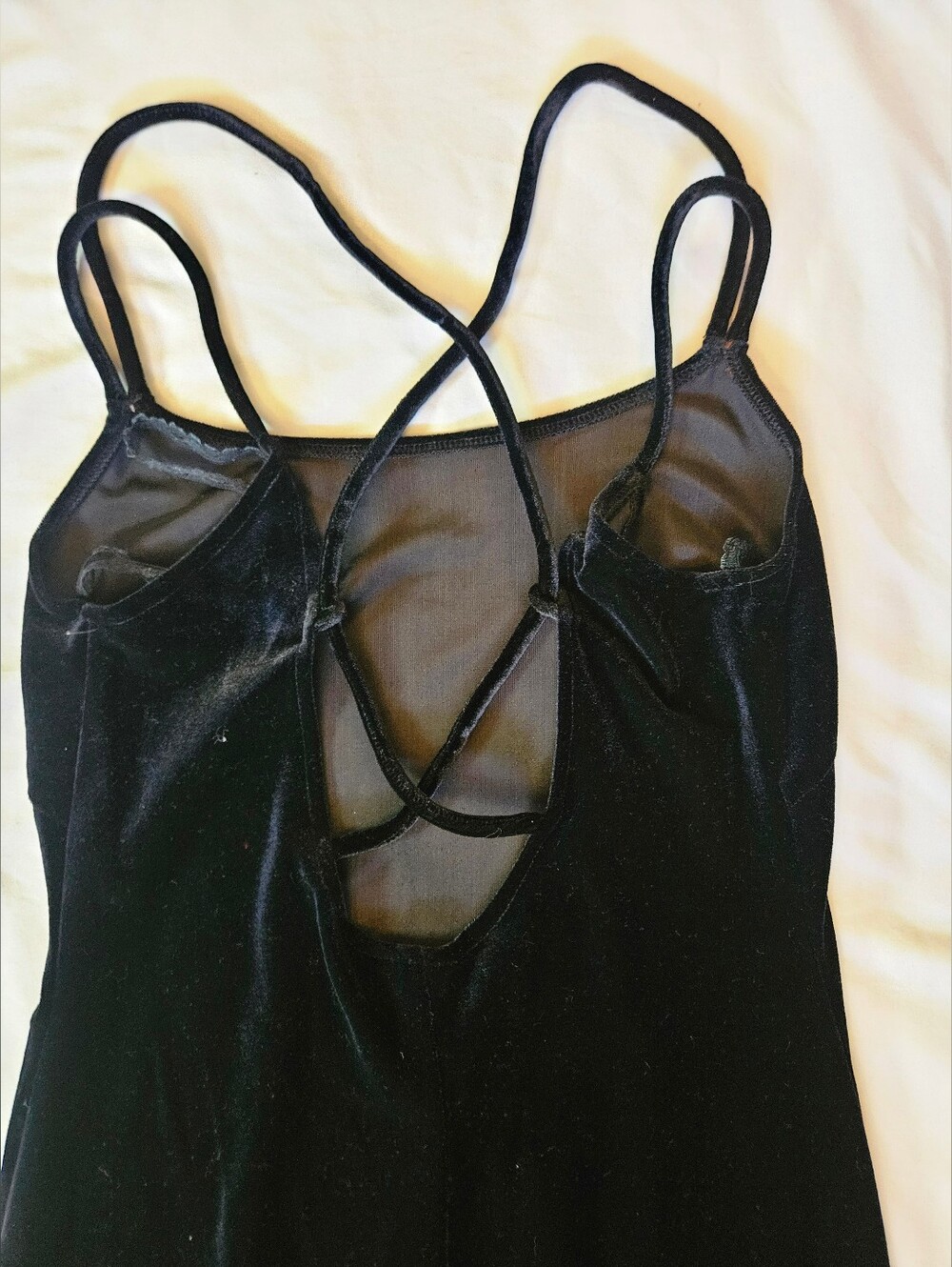 Steppin Out Womens Black Velvet Feel Thin Cross Strap Maxi Dress Size Medium - Picture 12 of 14
